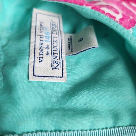 Vineyard Vines Girls Kentucky Derby Silk Blend Dress Painted Roses Size 6 - Picture 7 of 8
